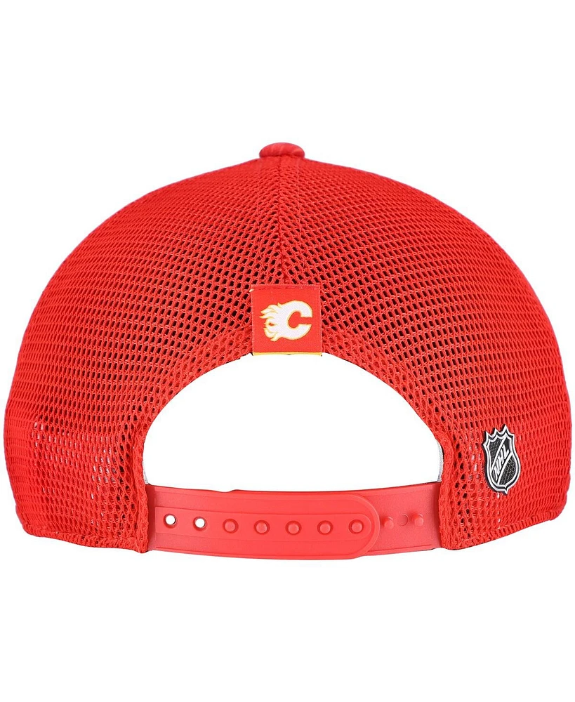 Fanatics Women's Red Calgary Flames Authentic Pro Adjustable Trucker Hat