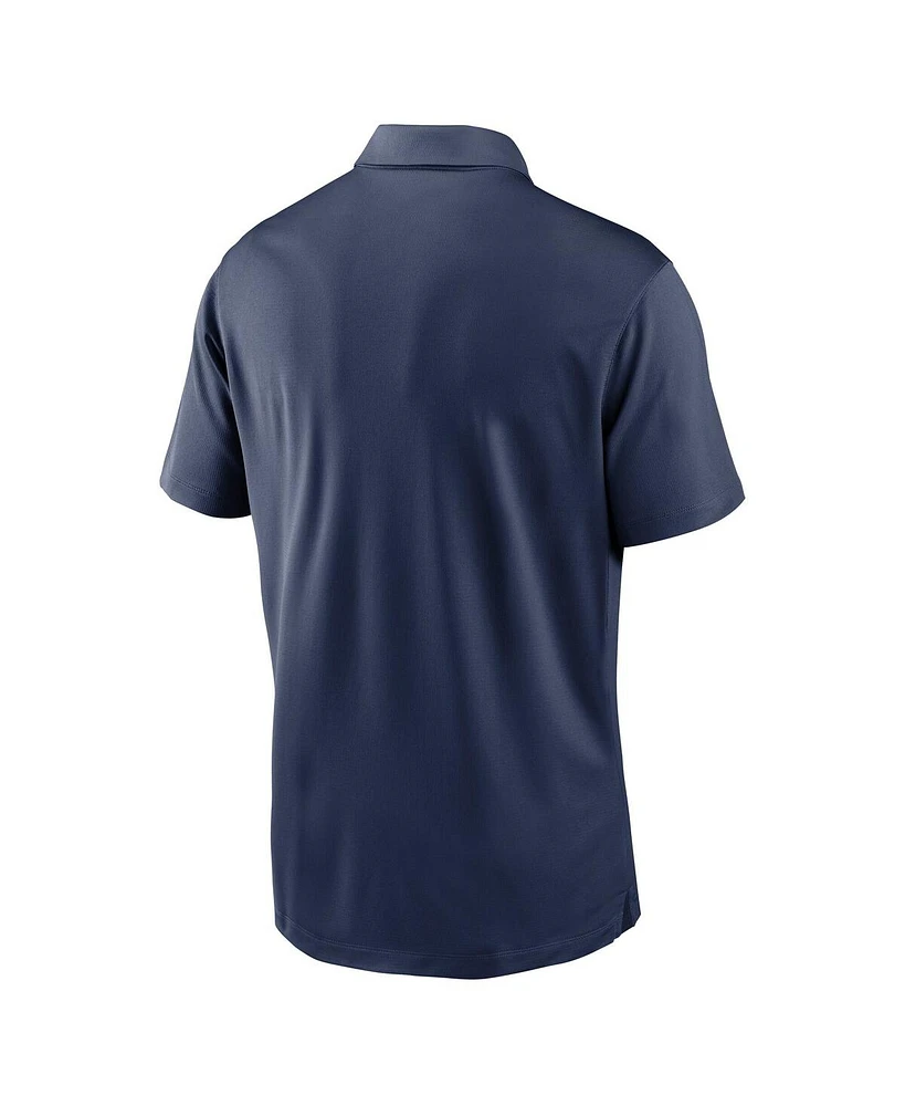 Nike Men's White/Navy Seattle Mariners Vapor Striped Performance Polo Shirt