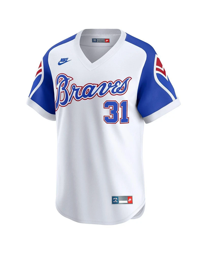 Nike Men's Greg Maddux White Atlanta Braves Throwback Cooperstown Collection Limited Jersey