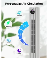 Cowsar Tower Fan for Bedroom, 90° Oscillating with 12H Timer, 37”Standing Fans Remote, Bladeless 4 Modes & 3 Speeds