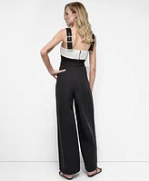 Dkny Women's Belted Buckle-Strap Jumpsuit