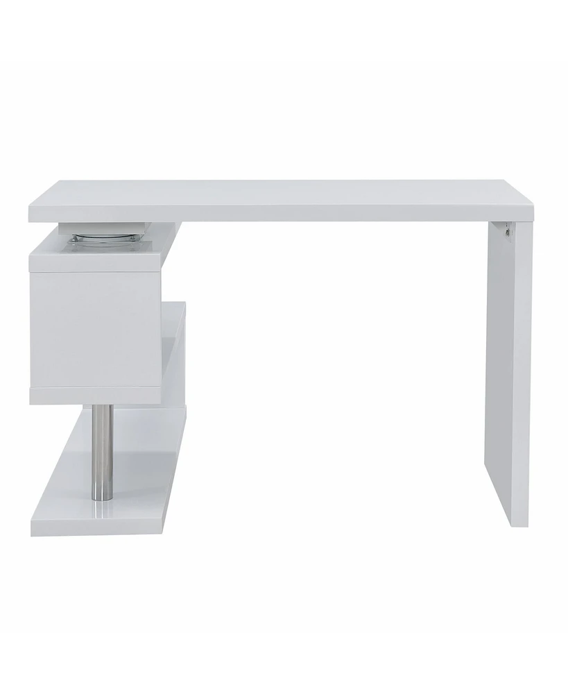45" White Corner Writing Desk