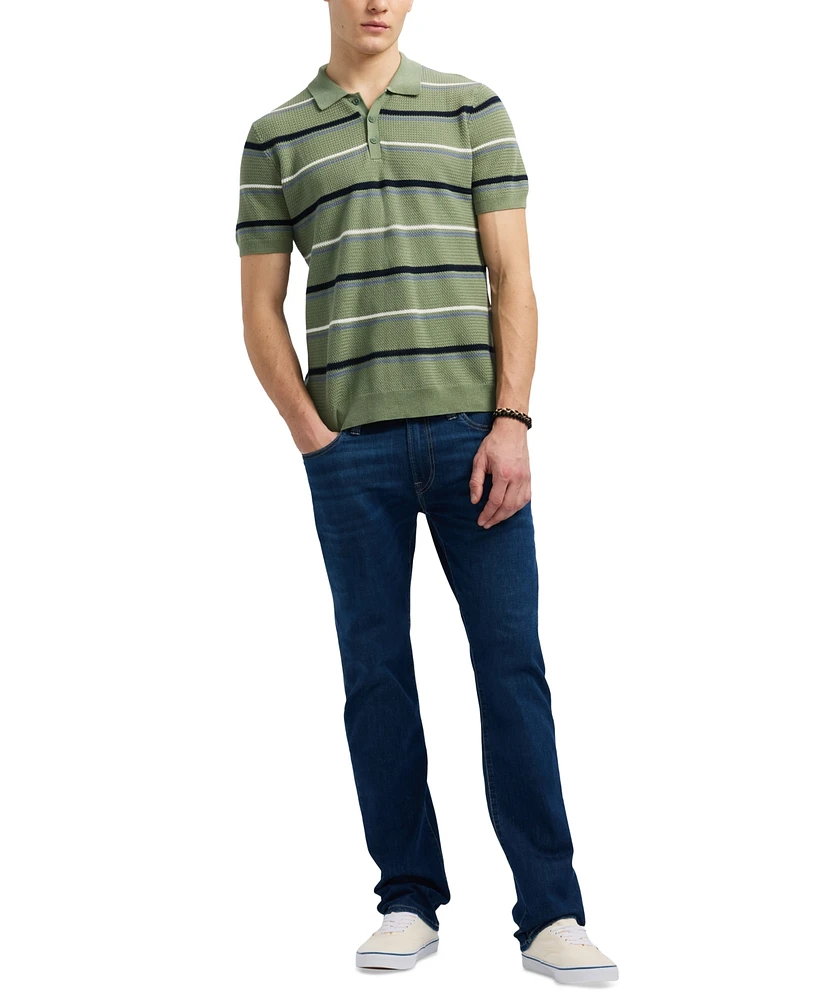 Men's Winder Short Sleeve Striped Polo Sweater