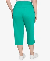 Ruby Rd. Plus Size Ladder Hem Soft Denim Capri Jeans