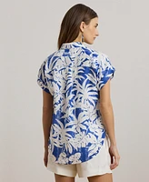 Lauren Ralph Lauren Petite Relaxed-Fit Print Short-Sleeve Shirt