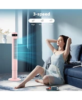 Cowsar Tower Fan Portable Floor Fans 85°Oscillating Fan 43'' Quiet Cooling 12H Timer Remote Control Standing Bladeless Electric 3 Speeds Wind 3 M