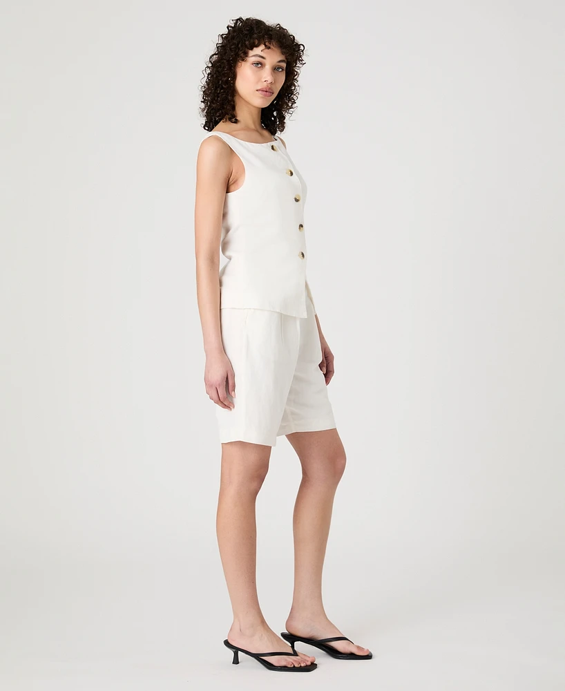 French Connection Women's Birdie Button-Front Vest Top