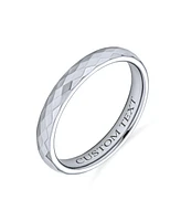 Bling Jewelry Multi Faceted Prism Cut Titanium Band Rings Silver Tone Comfort Fit 3MM
