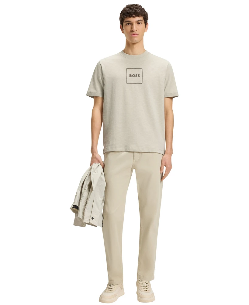 Boss by Hugo Men's Logo Print Slub-Cotton T-Shirt