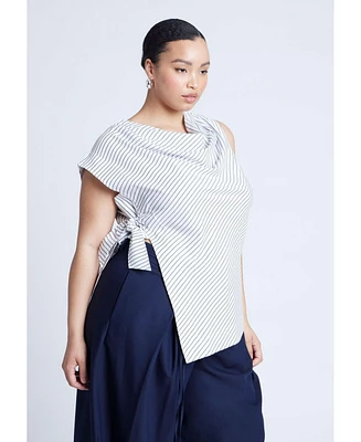 Eloquii Women's Asym Tie Top