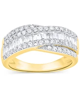 Forever Grown Diamonds Lab-Grown Diamond Crisscross Band (1 ct. t.w.) Sterling Silver or 14k Gold-Plated