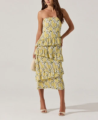 Astr the Label Women's Tiered Asymmetrical Ruffle Dress