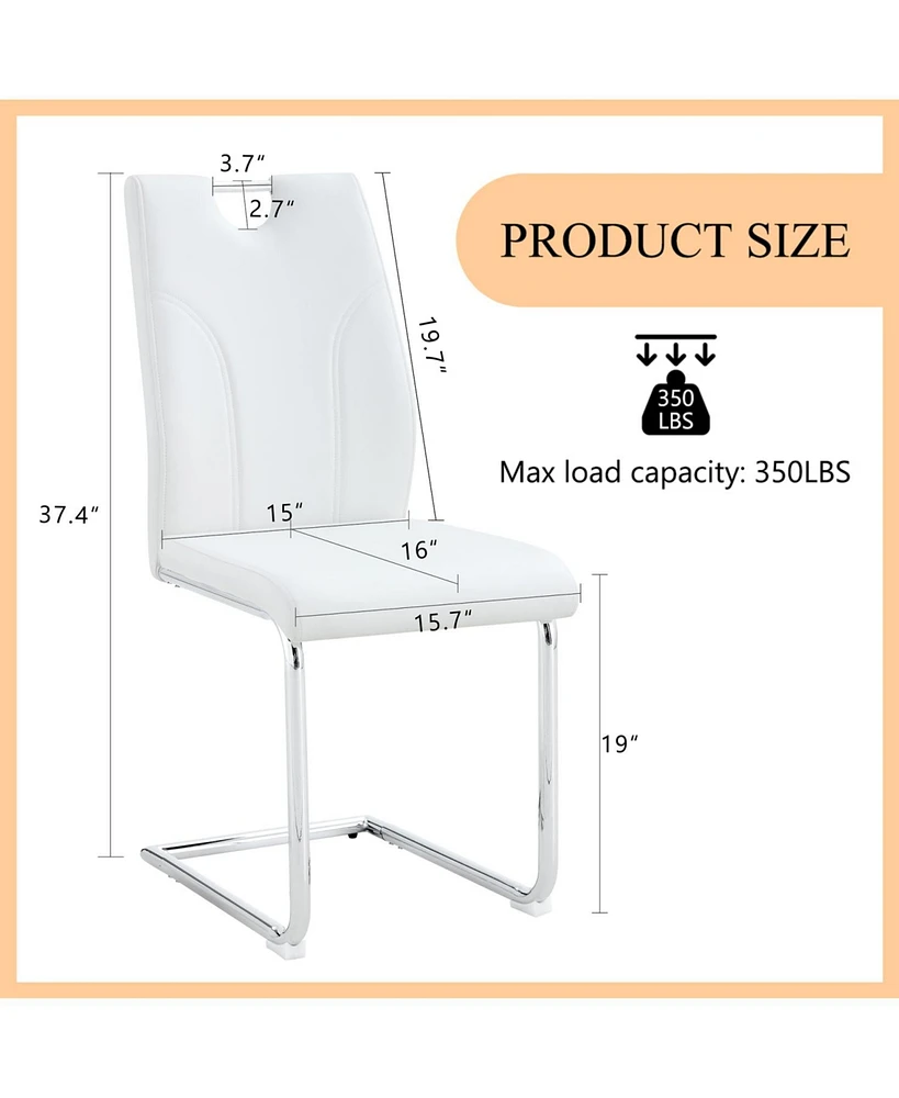 White Pu Dining Chair Set (6-Pack)
