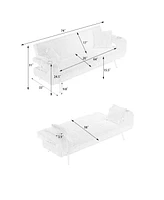 White Corduroy Sofa with Pillows