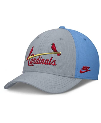Nike Men's Gray/Light Blue St. Louis Cardinals Rise Swoosh Performance Flex Hat