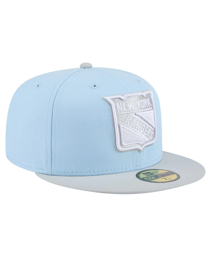 New Era Men's Light Blue/Gray York Rangers Color Pack 2-Tone 59FIFTY Fitted Hat