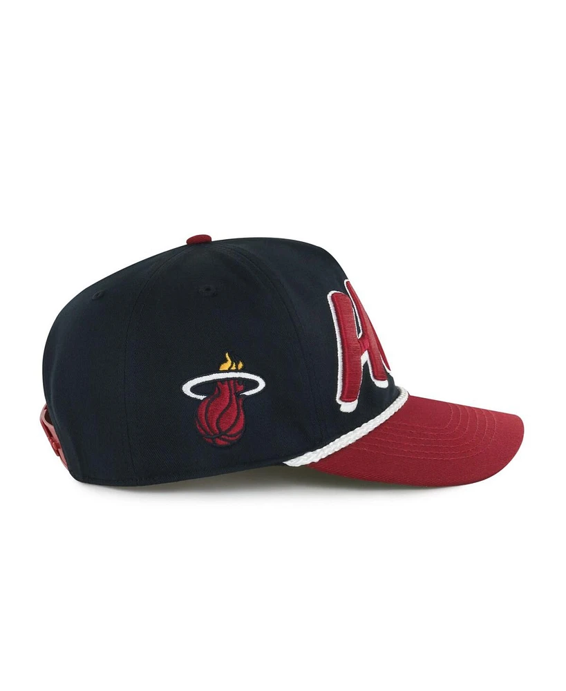 '47 Brand Men's Black/Red Miami Heat Drop Shadow Rope Hitch Adjustable Hat