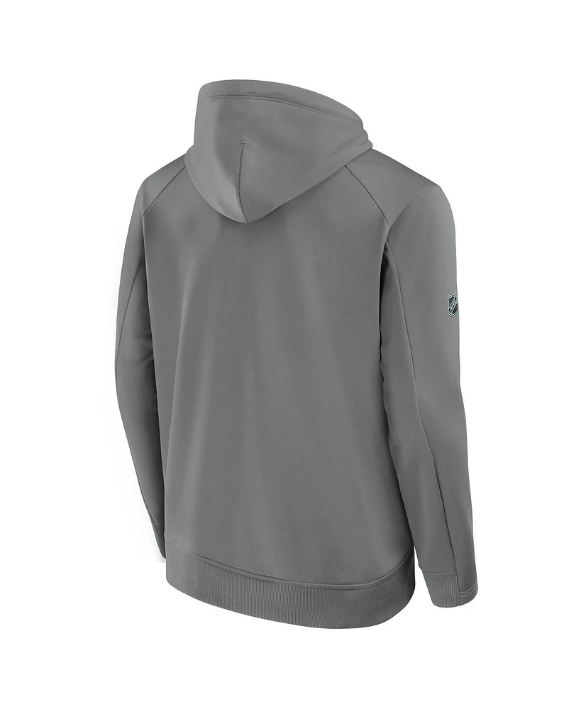 Fanatics Men's Gray Toronto Maple Leaf's 2025 Stanley Cup Playoffs Authentic Pro Rink Fly Fleece Pullover Hoodie