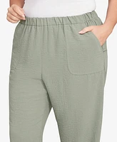Alfred Dunner Plus Size Button Tab Patch Pocket Capri Pants