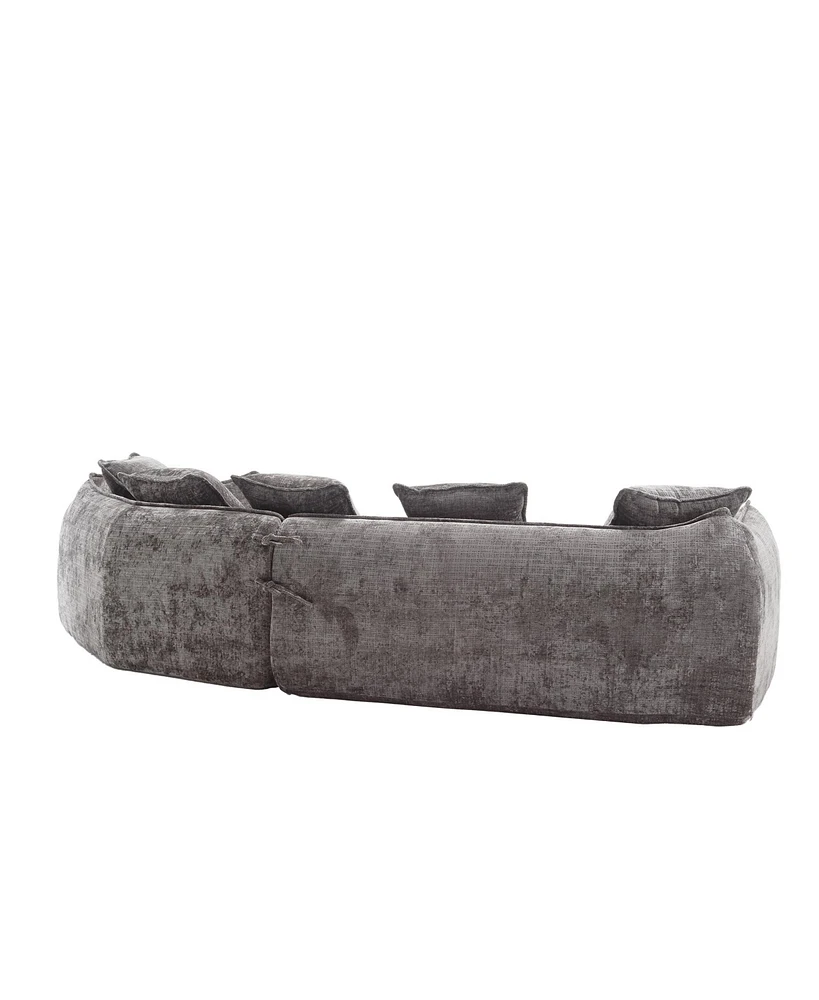 Modular Sectional Sofa, U-Shaped Couch with Sofa for five & Pillows, Modern Minimalist chenille Fabric Large Comfy Cloud Sofas, Living Room Furniture