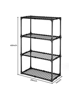 Heavy-Duty 4-Shelf Wire Rack: Durable Storage Solution for Home, Office, and Commercial Use
