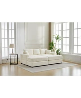 Modern Sectional Couch, 2 Pieces Corduroy Couch Cushion Covers