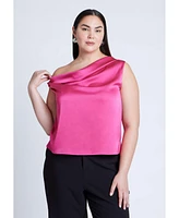 Eloquii Women's Twisted Satin Top