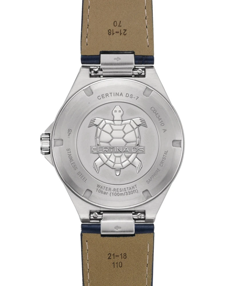 Certina Men's Swiss Ds-7 Leather Strap Watch 39mm