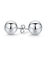 Bling Jewelry Minimalist Plain Simple Round Bead Ball Tragus Cartilage Stud Earrings Shiny Polish .925 Sterling Silver