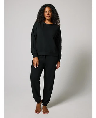Lovall Women's Luxe Lounge Jogger + Sweatshirt Set