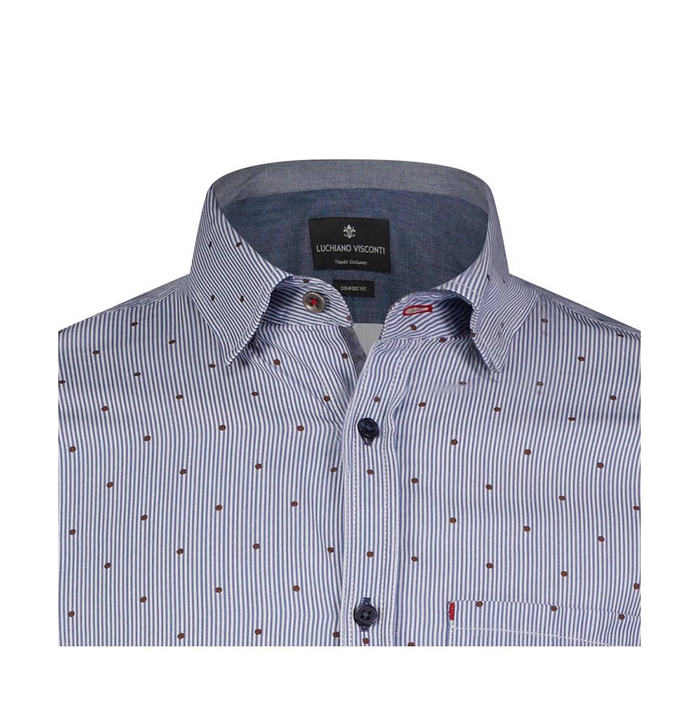 Luchiano Visconti Men's Blue with stripe Long sleeve