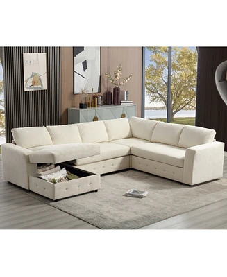 110" Oversized Modular Sectional Sofa, Chaise & Storage