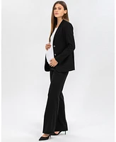 Pietro Brunelli Maternity Tailored Linen Mix Textured Harper Blazer