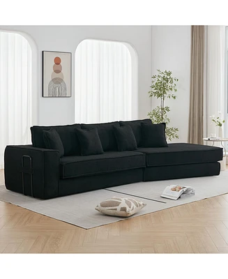 Black Lamb Velvet Folding Sleeper Sofa Bed