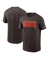 Nike Men's Brown Cleveland Browns Primetime Wordmark Essential T-Shirt