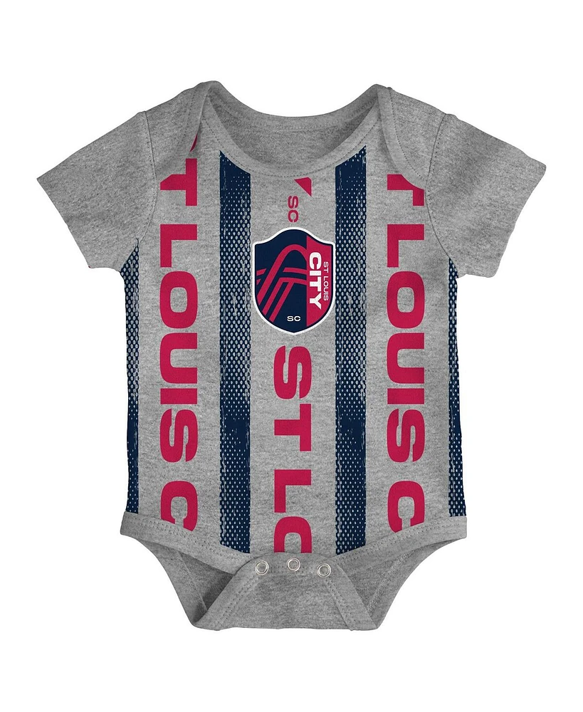 Outerstuff Newborn 3-Pack St. Louis City Sc Loyal Buddies Bodysuit Set
