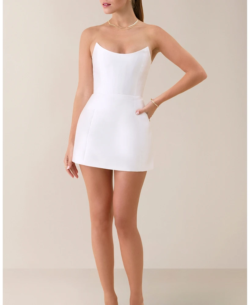 Heiress Beverly Hills Women's Strapless Sheen Corset Mini Dress