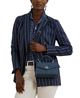 Lauren Ralph Lauren Washed Denim Small Farrah Satchel