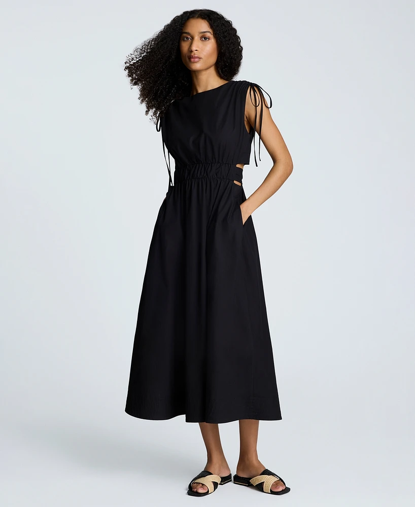 Kenneth Cole Women's Shoulder-Tie Side-Cutout Midi Dress