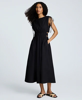 Kenneth Cole Women's Shoulder-Tie Side-Cutout Midi Dress