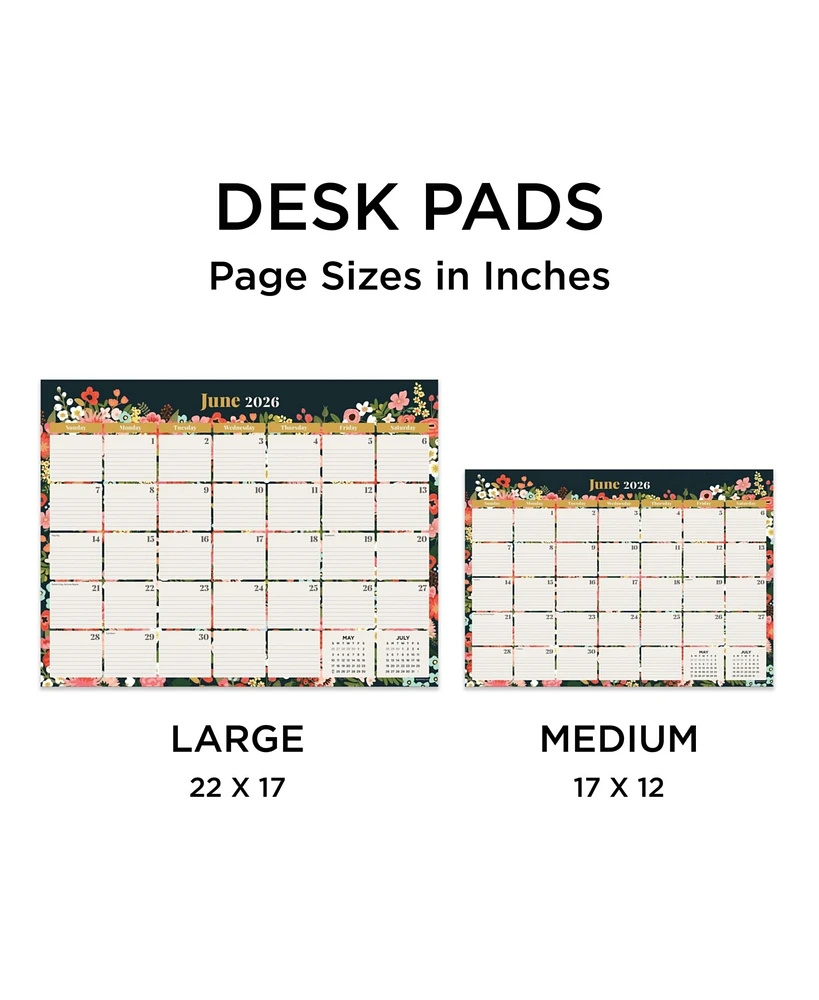 2026 Floral Large Desk Pad Monthly Blotter Calendar