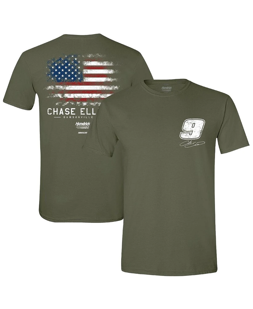 Hendrick Motorsports Team Collection Men's Green Chase Elliott Flag T-Shirt