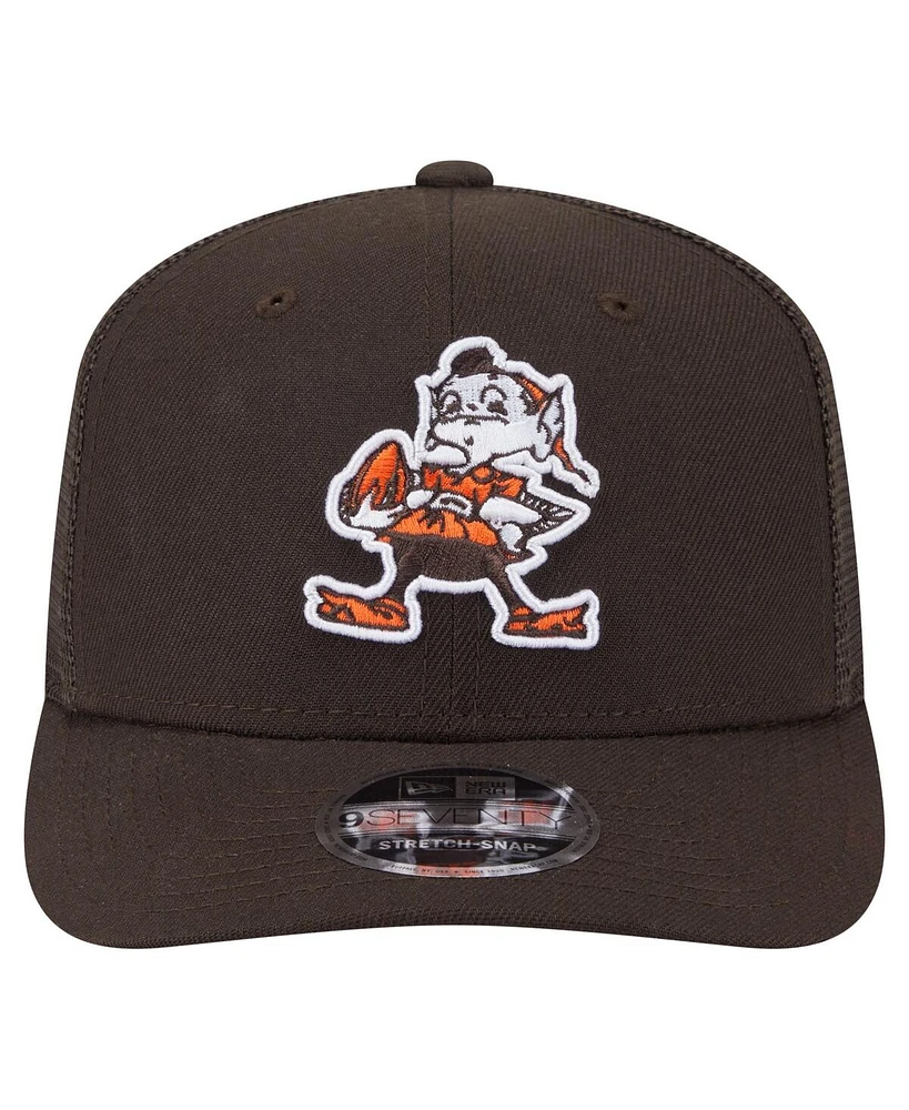New Era Men's Brown Cleveland Browns Main Trucker 9SEVENTY Stretch Snap Hat