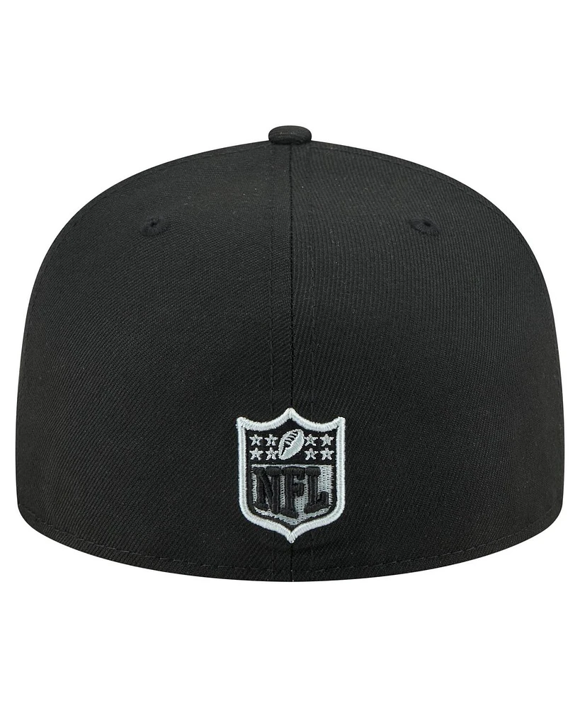 New Era Men's Black Las Vegas Raiders State Stitch 59FIFTY Fitted Hat