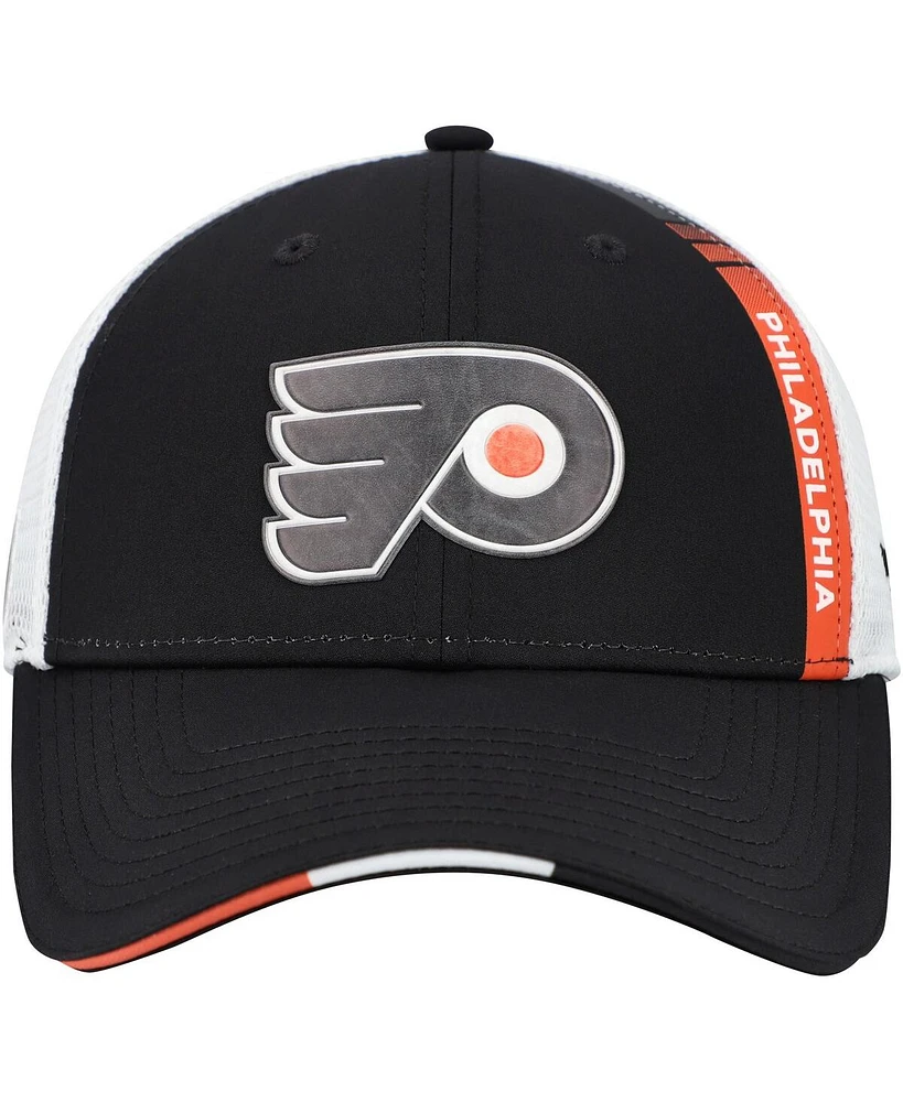 Fanatics Men's Black Philadelphia Flyers Authentic Pro Draft Adjustable Trucker Hat
