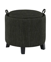 Convenience Concepts 19" Designs4Comfort Oscar Storage Ottoman with Reversible Tray