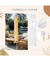 LAGarden 9Ft Patio Boho Market Patio Umbrella 260GSM Acrylic Fabric 5-Year-Non-Fading Resort Outdoor Market Buttercup Yellow