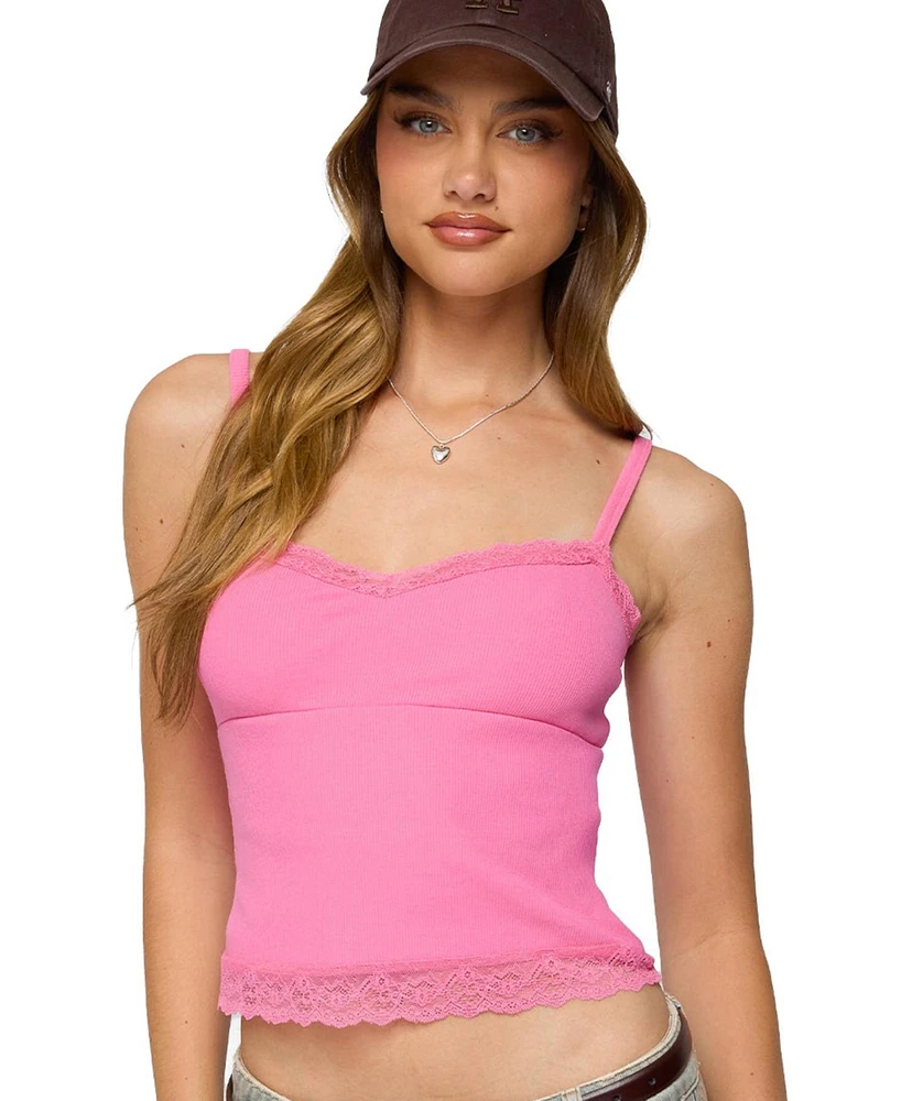 Edikted Women's Mireille Lacey Tank Top