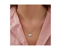 Spero London Sterling Silver Evil Eye Eyelash Necklace