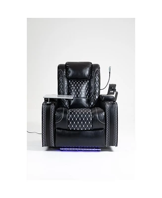 Power Zero Gravity Recliner with Multifunctional Features - Storage Armrest & Cup Holder - Laptop Table & Phone Holder- Reading Light & Led